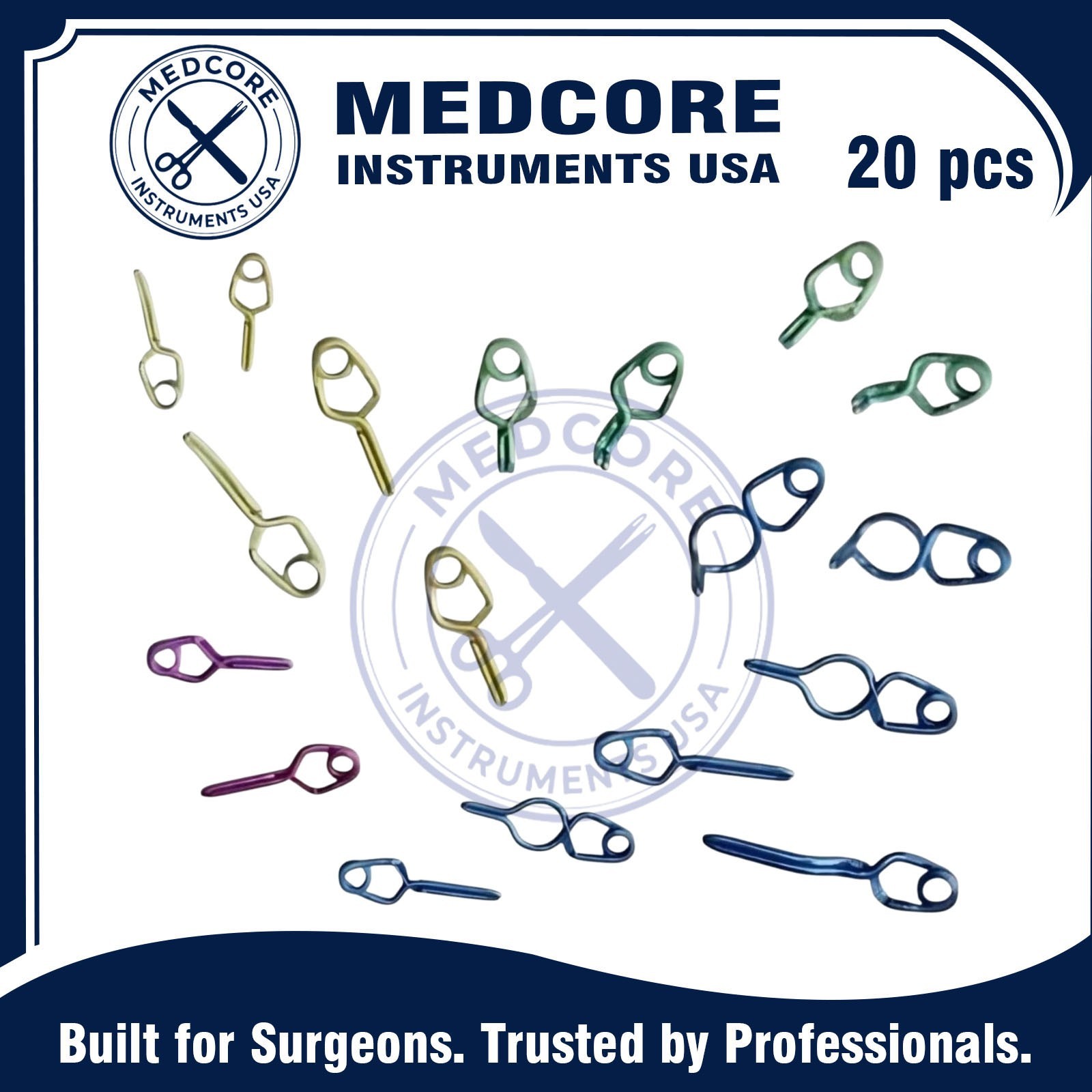 Aneurysm Clips Neurosurgery 20 Pcs Set Titanium Premium Quality Clips Aneurysm Clips Neurosurgery 20 Pcs Set Titanium Premium Quality Clips