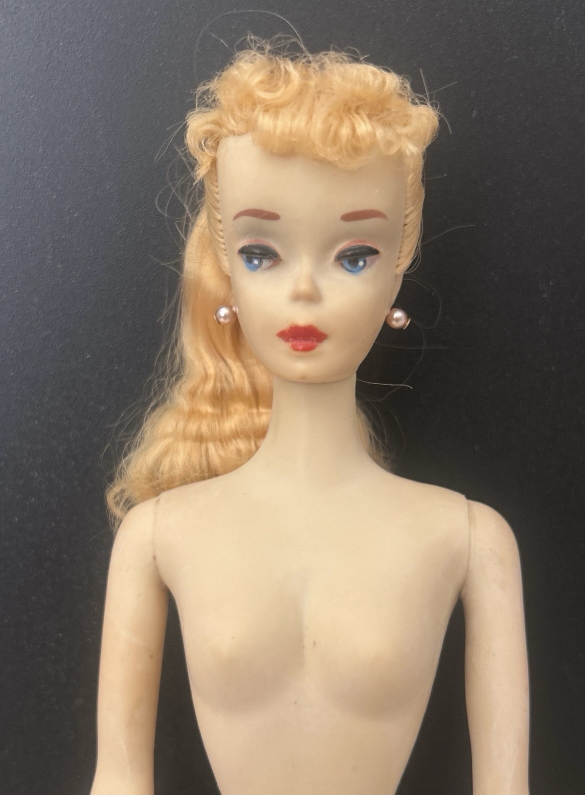 Vintage #3 Blonde Ponytail Barbie Doll Original Hair Top Wrap & Original Makeup