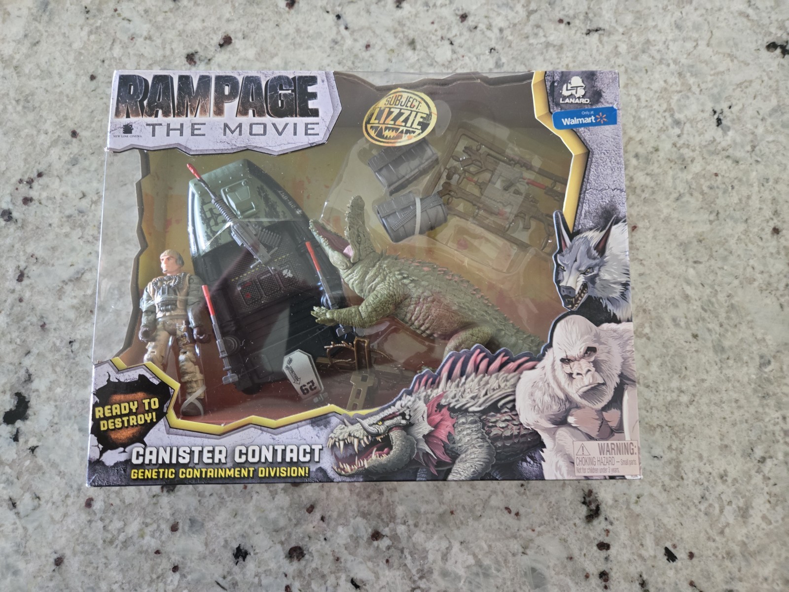 Rampage The Movie Canister Contact Subject Lizzie Figure Set 2018 New in Box
