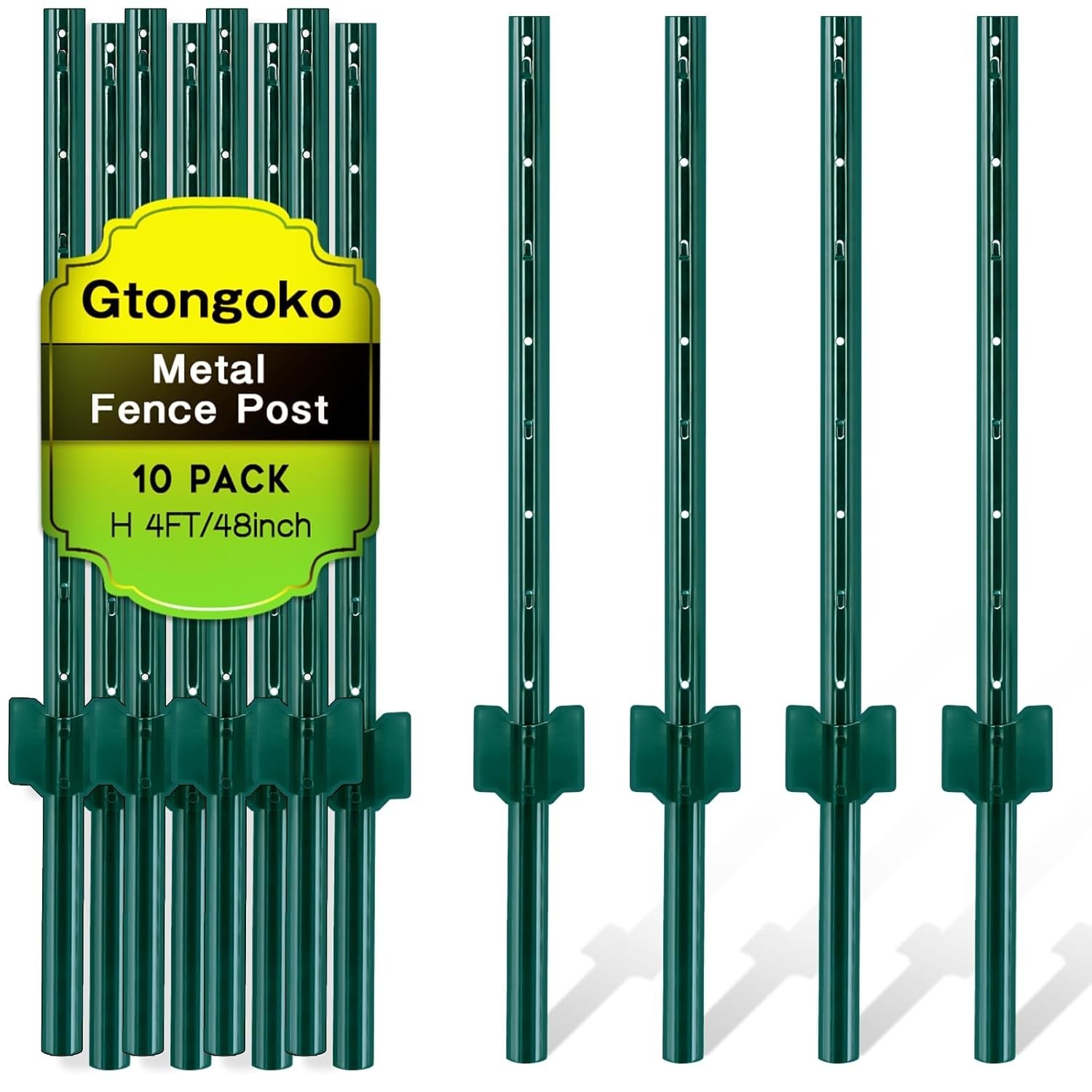 4FT Metal Fence Post Set - 10 Heavy Duty U Channel Stakes for Easy Installation 4FT Metal Fence Post Set - 10 Heavy Duty U Channel Stakes for Easy Installation