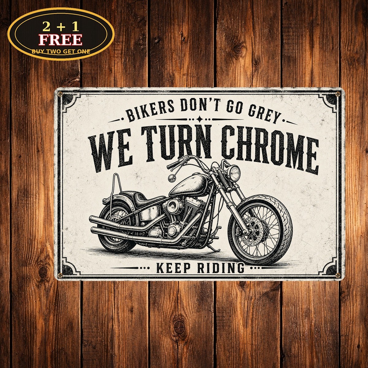 Bikers Don\'t Get Old Motorcycle Biker Club Garage Metal Tin Sign Decor Art 8x12
