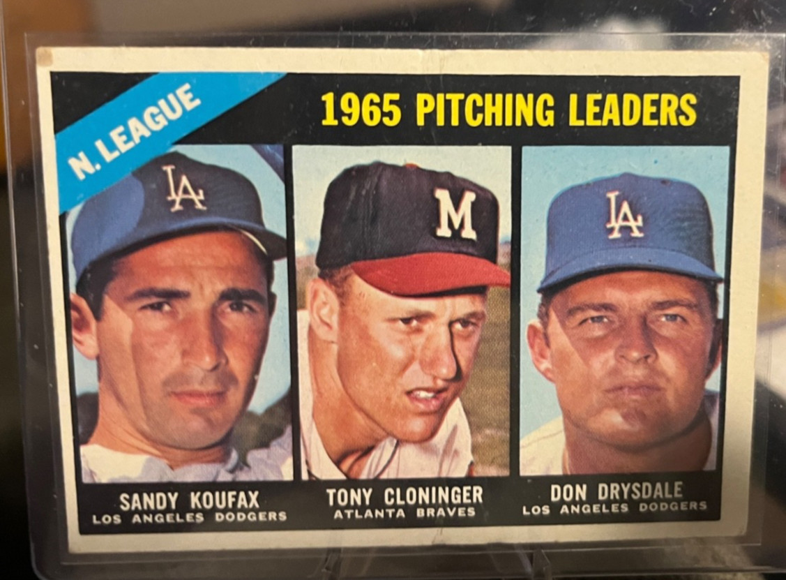 1966 Topps #233 Koufax - Cloninger - Drysdale 1965 Pitching Leaders 