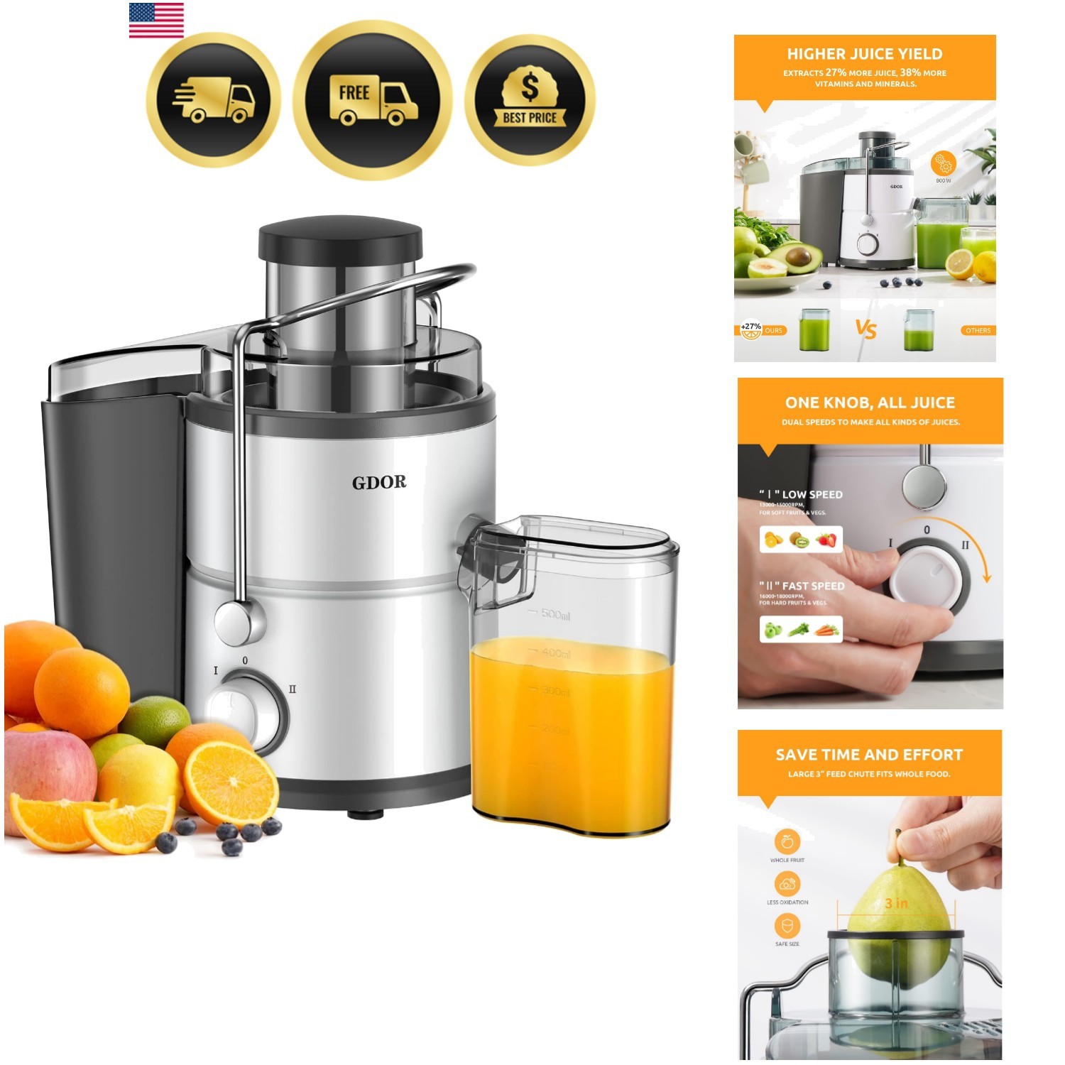 GDOR 800W Juicer Machine, 3\