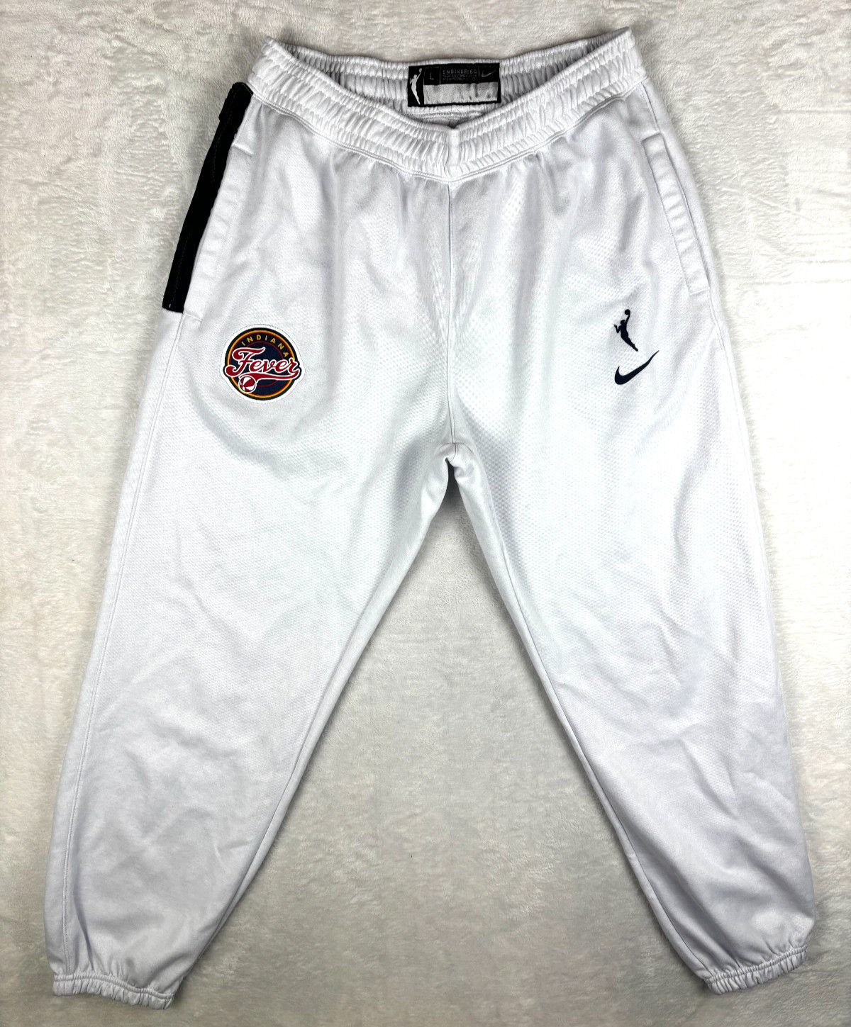 Nike Indiana Fever Jogger Sweatpants Mens L White Dri-Fit WNBA Basketball Logo