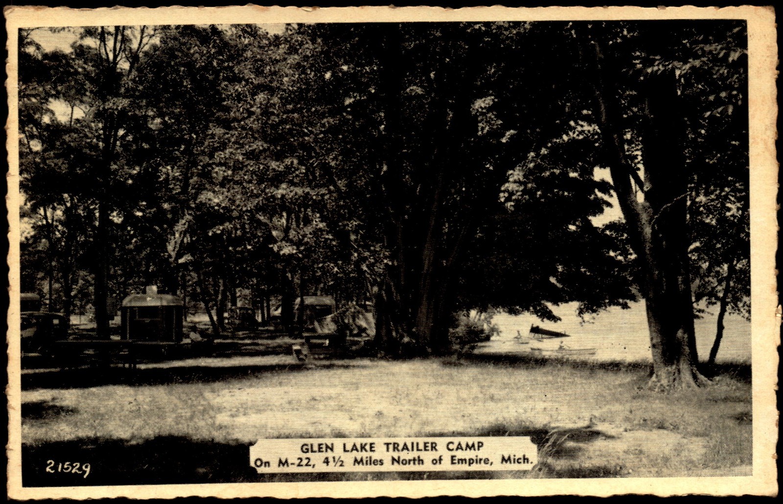Postcard MI Empire Michigan Glen Lake Trailer Camp c1940s E23 Postcard MI Empire Michigan Glen Lake Trailer Camp c1940s E23