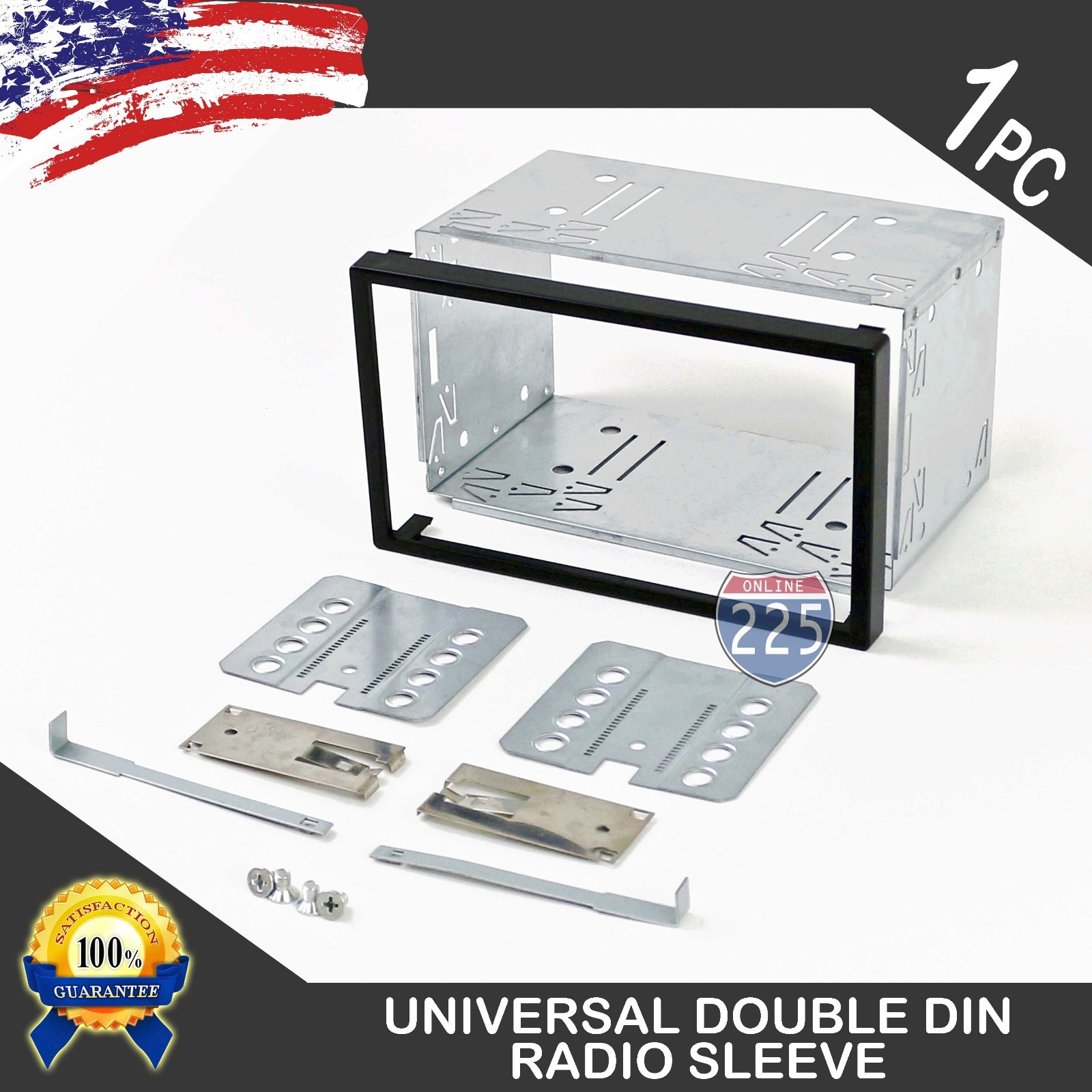 Universal Double DIN Car Stereo European Radio Sleeve Cage Mounting Kit 100mm US Universal Double DIN Car Stereo European Radio Sleeve Cage Mounting Kit 100mm US