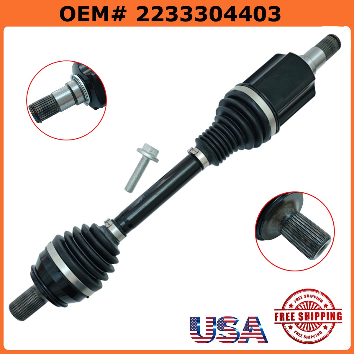 2233304403 Front Right Axle Shaft For 21-25 Mercedes-Benz S500 S580 W223 S-Class