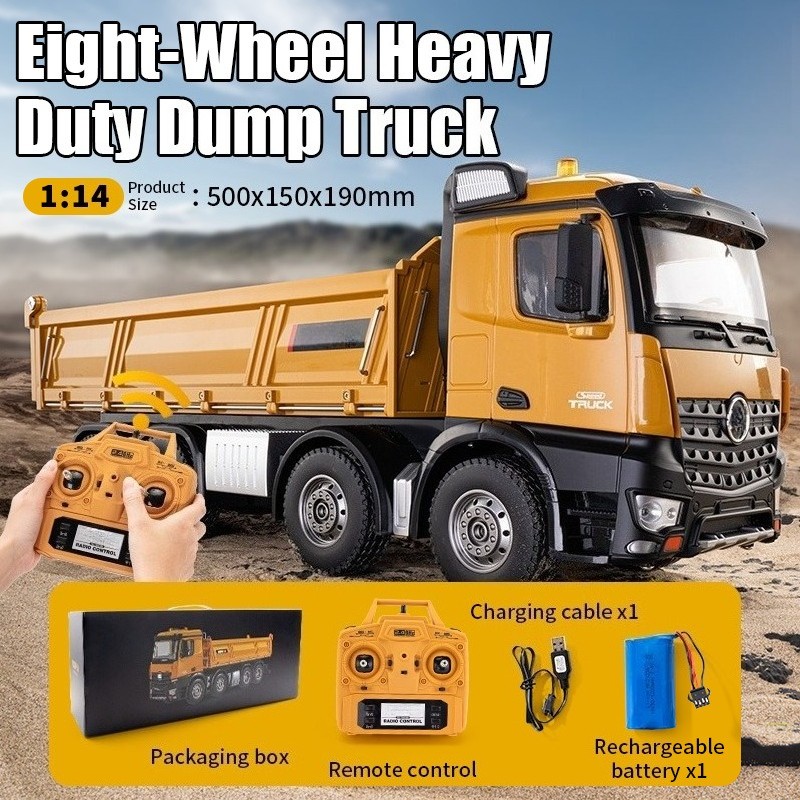 Hot Sale HUINA 1536 1/14 RC Dump Truck 12CH Tipper Light Sound Effects Yellow