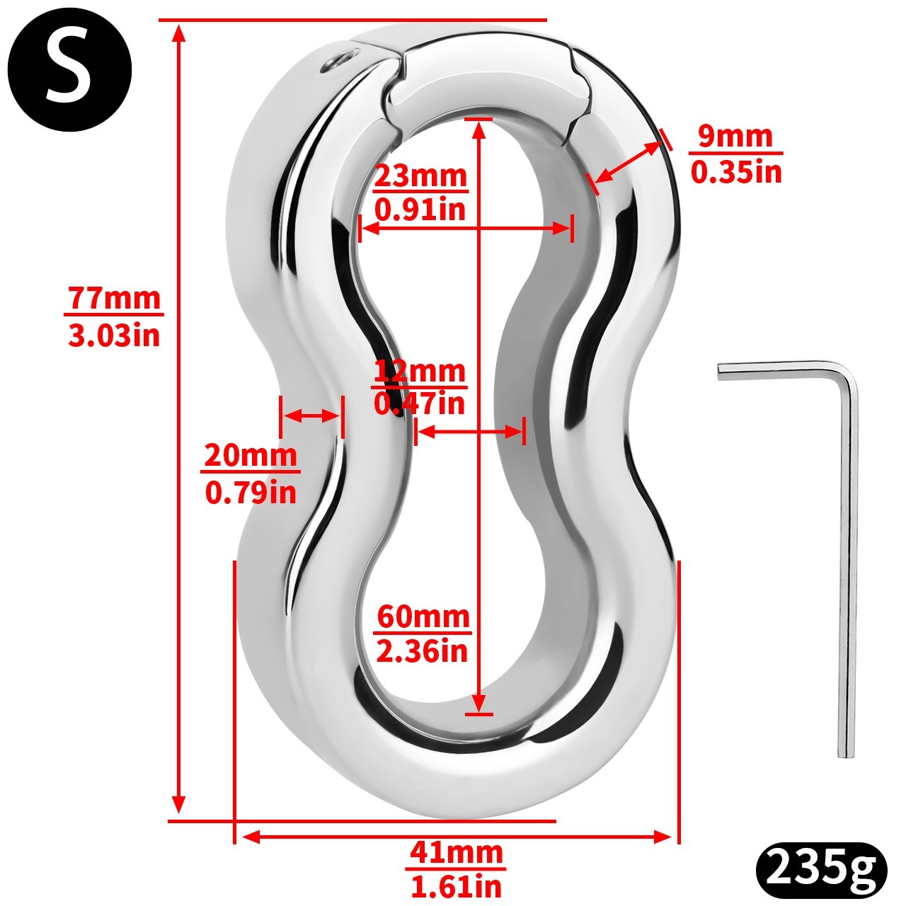 Stainless Steel Penis Ring Ball Stretchers Male Enhancer Ejaculation Delay 4Size