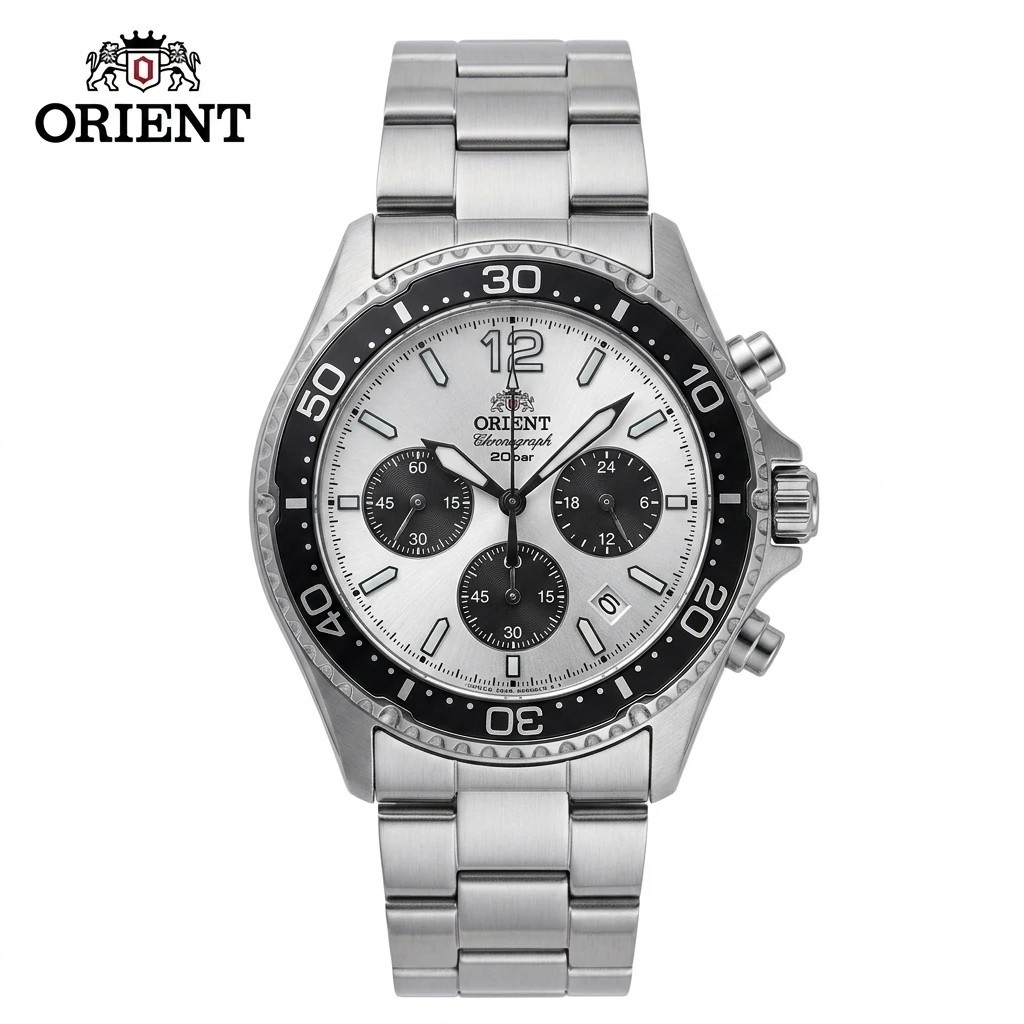 Orient Men Mako Solar Chronograph Sport Quartz Watch Waterproof Luminous
