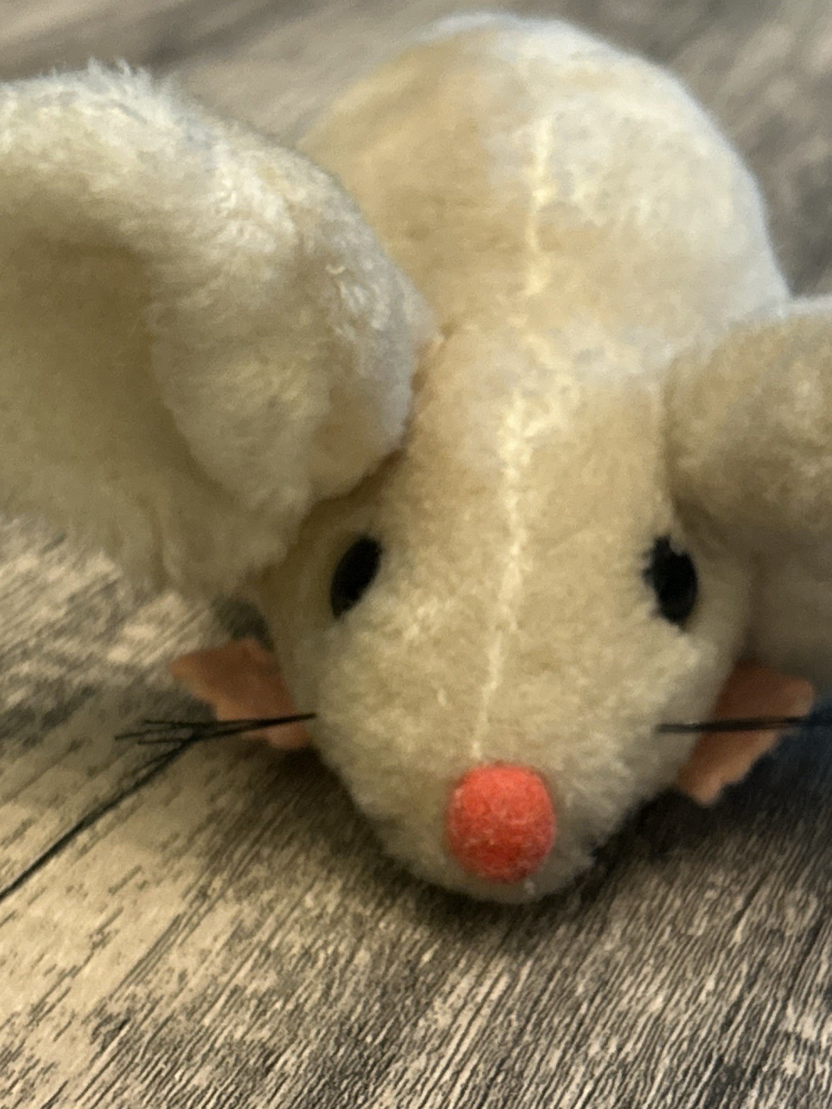 Vintage 1960s Kamar Beige Plush Mouse Big Ears String Tail Made in Korea Kitsch Vintage 1960s Kamar Beige Plush Mouse Big Ears String Tail Made in Korea Kitsch