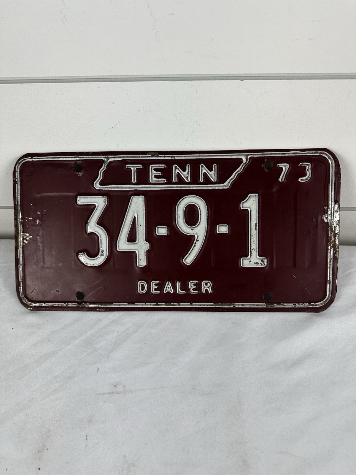 Vintage 1973 Tennessee Dealer License Plate Vintage 1973 Tennessee Dealer License Plate