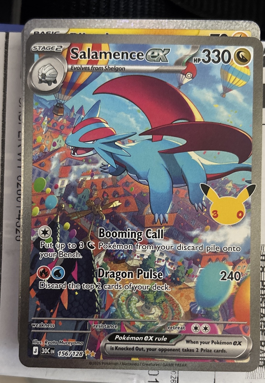 Salamence ex 156/128 Me: 30th Celebration Holo Salamence ex 156/128 Me: 30th Celebration Holo