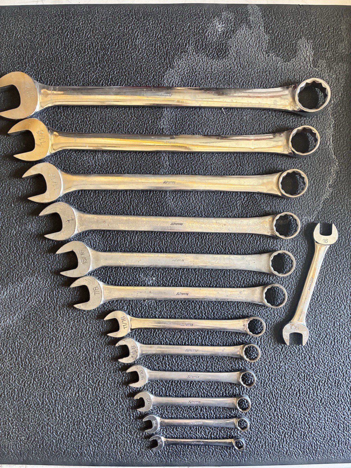 Vintage JC Penney 13-PcSAE Combination Wrench Set USA 3/8”-1-1/4” 12point (2) 6p
