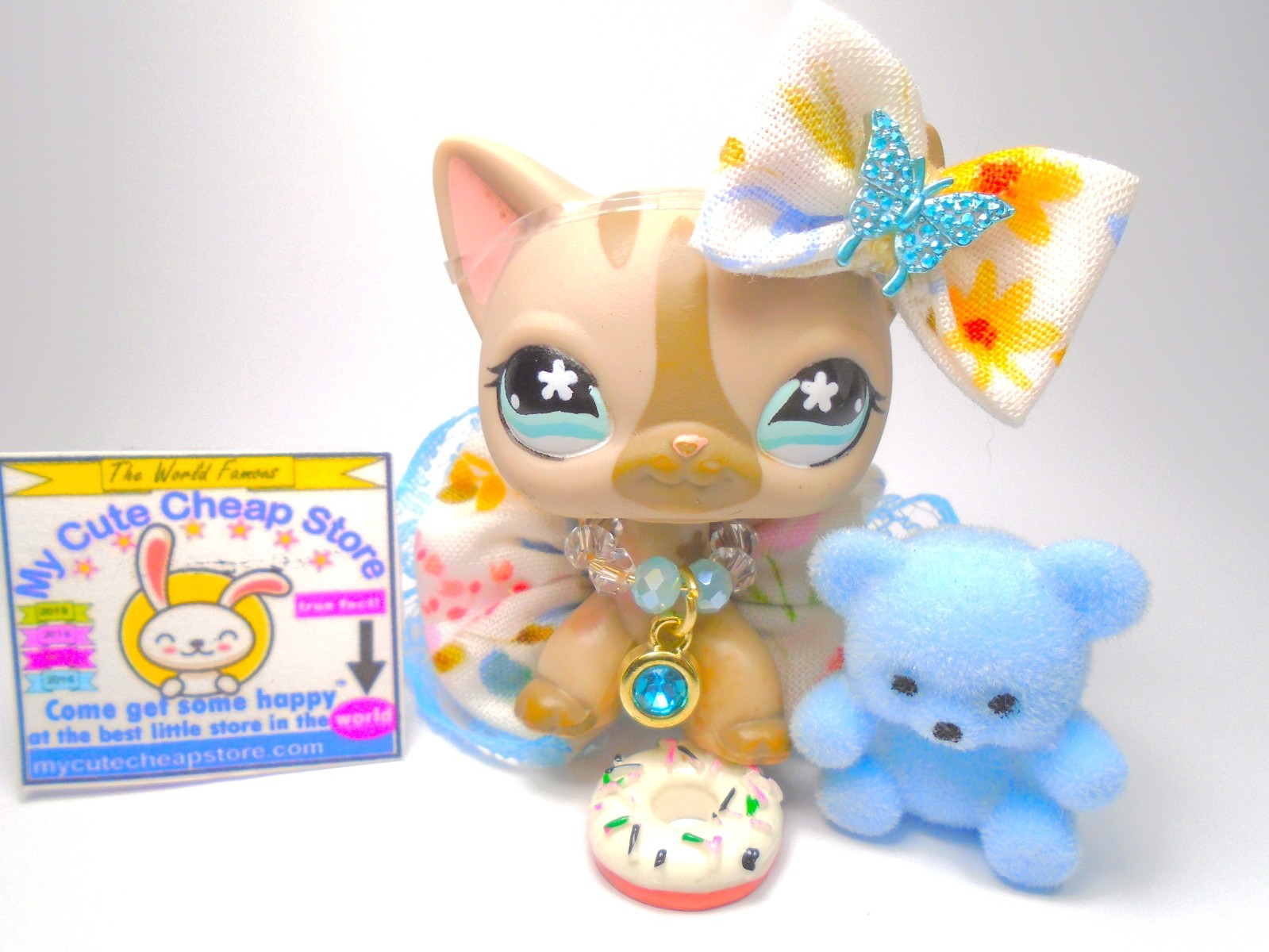 Littlest Pet Shop Grey Short Hair Cat #468 & cute accessories Authentic Blemish Littlest Pet Shop Grey Short Hair Cat #468 & cute accessories Authentic Blemish