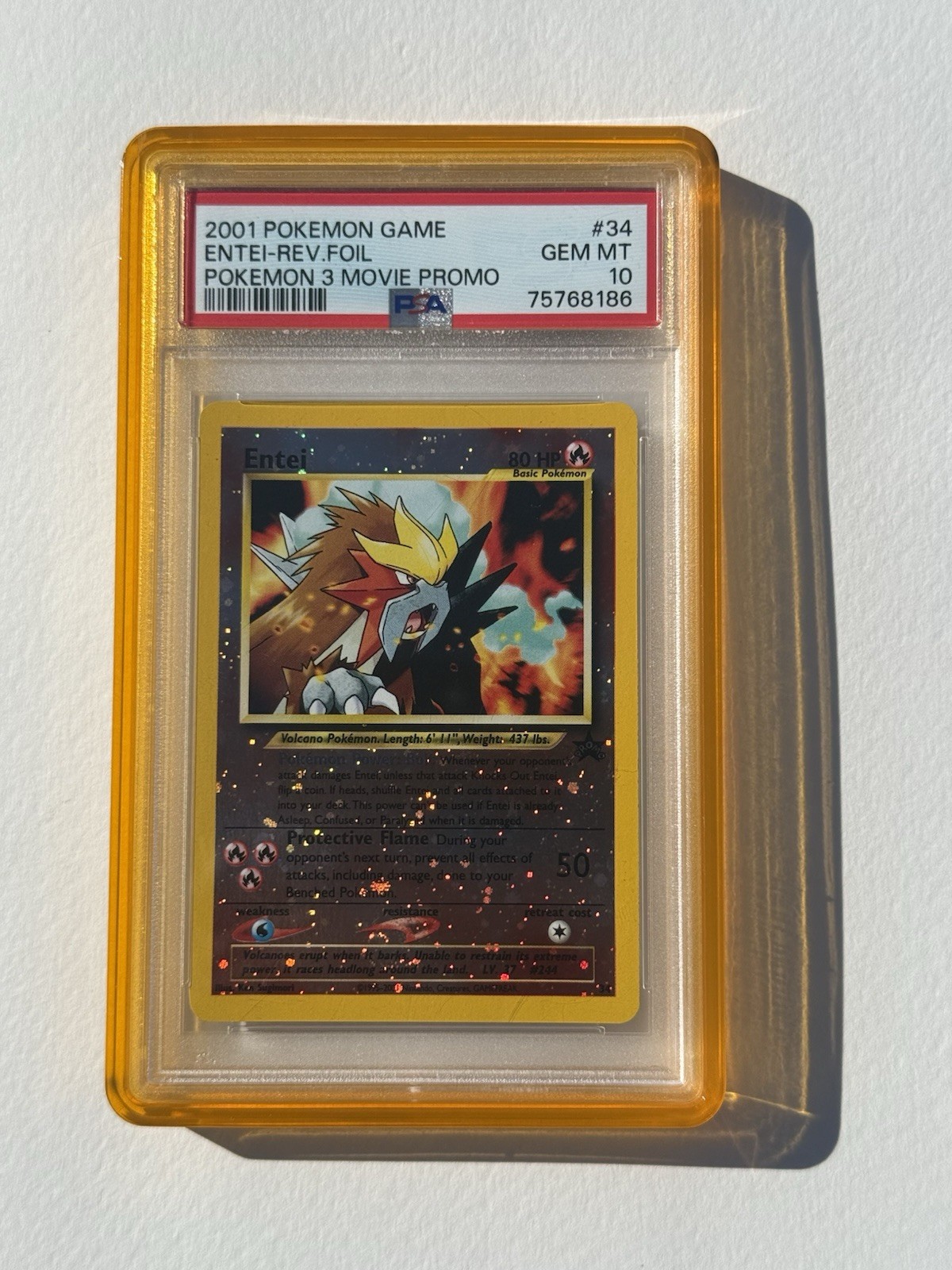 2001 Entei 34/53 Promo Reverse Holo Pokemon Card PSA 10 2001 Entei 34/53 Promo Reverse Holo Pokemon Card PSA 10