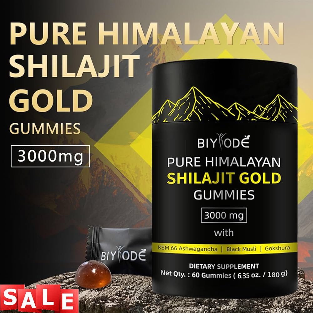 Himalayan Shilajit GOLD Gummies, Organic, Extremely Potent 3000 mg, Fulvic Acid