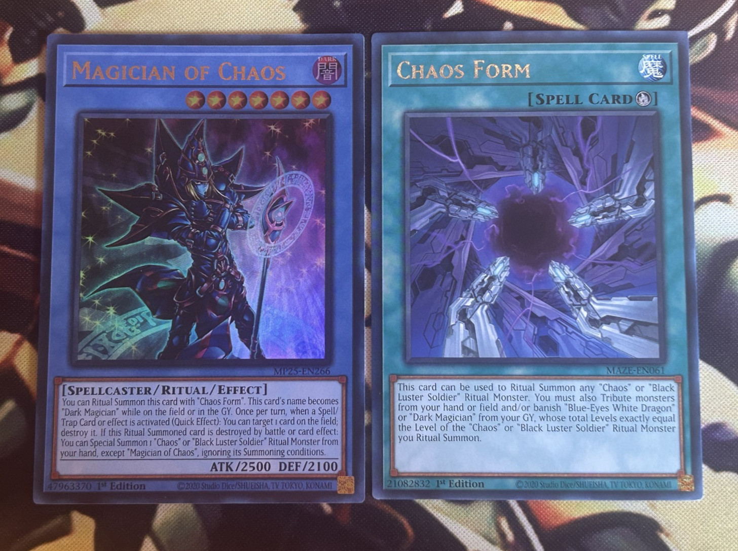 Yugioh: Magician Of Chaos + Chaos Form 1st Edition Holographic + Rare Summon Set