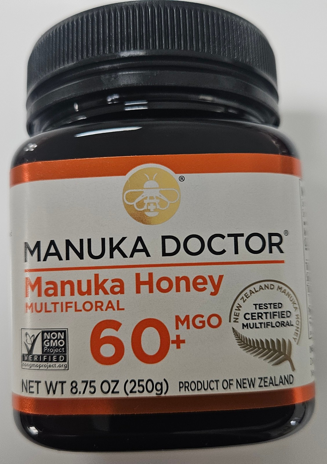 1 x MANUKA DOCTOR - MGO 60+ Manuka Honey Multifloral,100% Pure New Zealand Honey