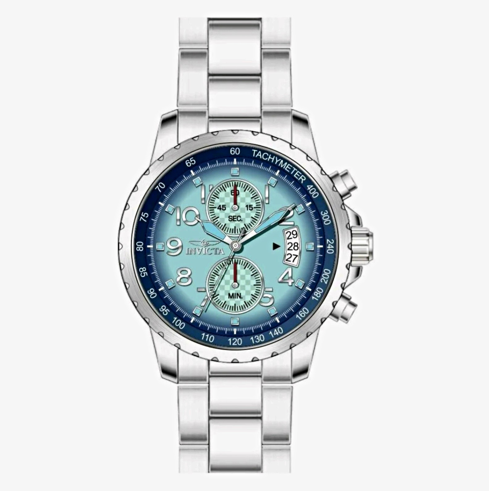 Invicta Men's Chronograph Tachymeter Quartz Blue Dial Stainless Steel Bracelet