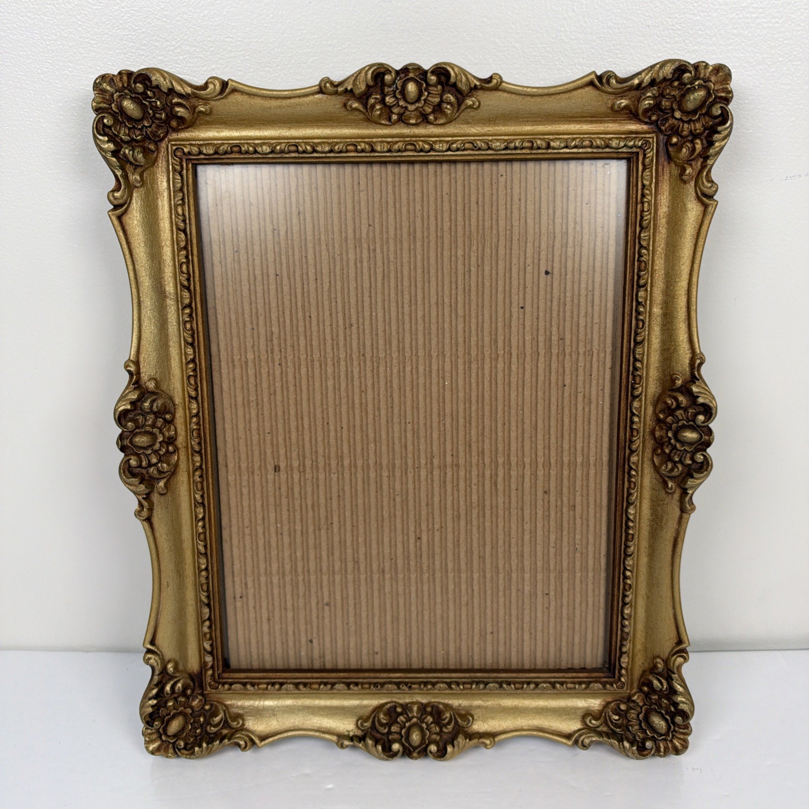 VTG Gold Ornate Solid Wood Picture Frame Fits 8x10 Glass Grandmacore Cottagecore VTG Gold Ornate Solid Wood Picture Frame Fits 8x10 Glass Grandmacore Cottagecore