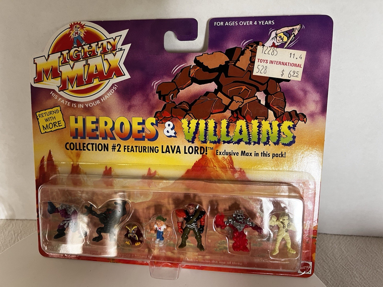 VTG 90s Mighty Max Heroes Villains #2 Bluebird Toys 1994 Mattel LAVA LORD SEALED