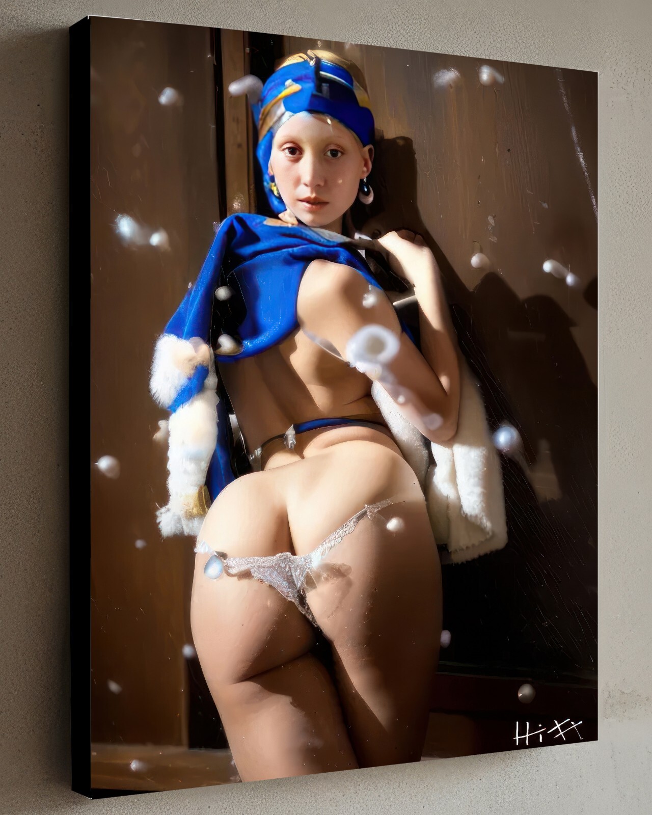 Girl with the Pearl Earring Painting w/COA - Framed Canvas 40X30cm JACOB HITT Girl with the Pearl Earring Painting w/COA - Framed Canvas 40X30cm JACOB HITT