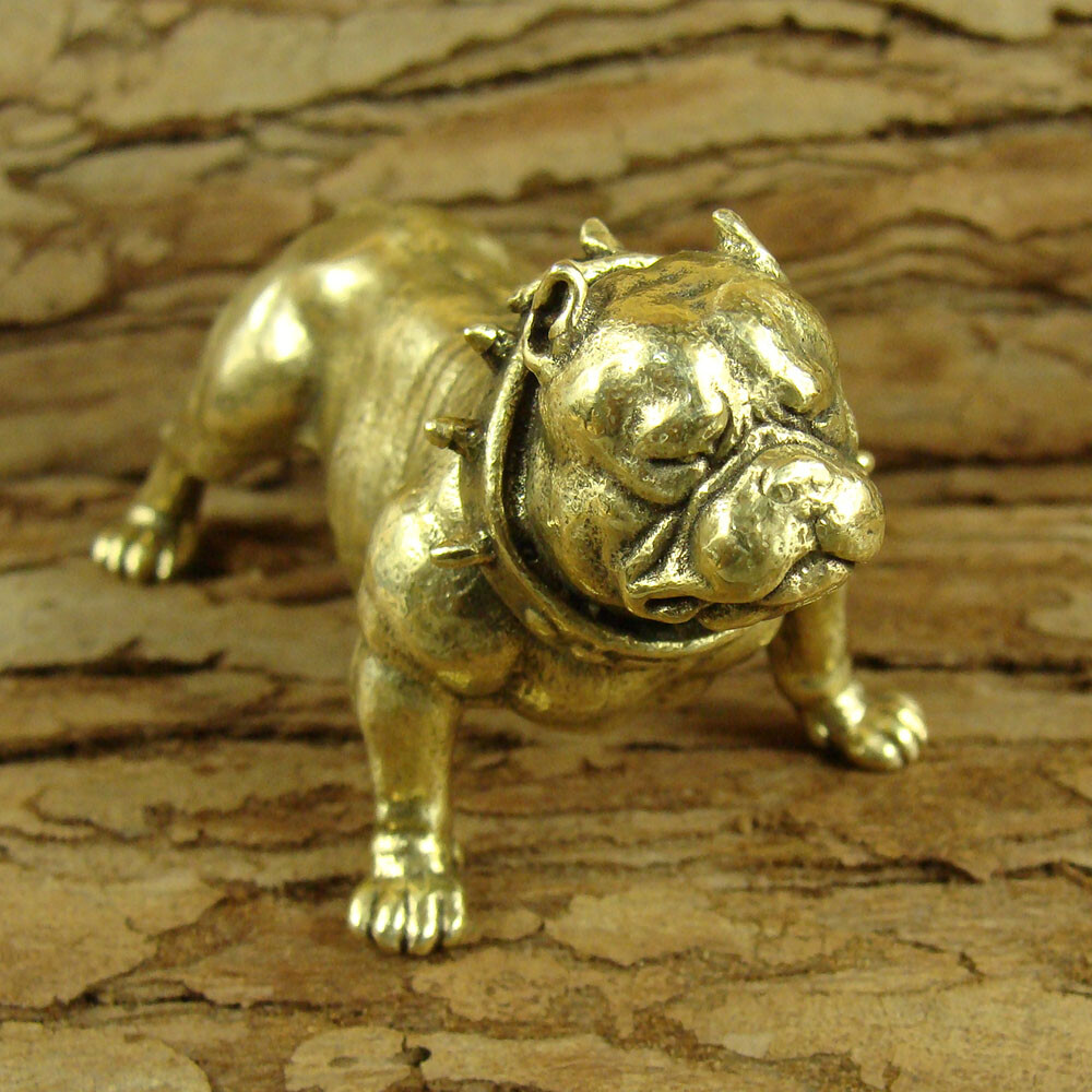 Solid Brass Bulldog Figurines Statue House/Office Decor Animals Figurines Gift