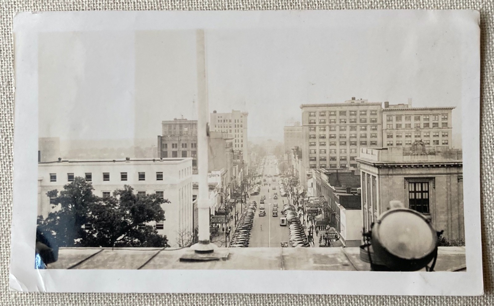 Vtg Photo Raleigh NC View From State Capitol Roof Fayetteville St Classic Cars