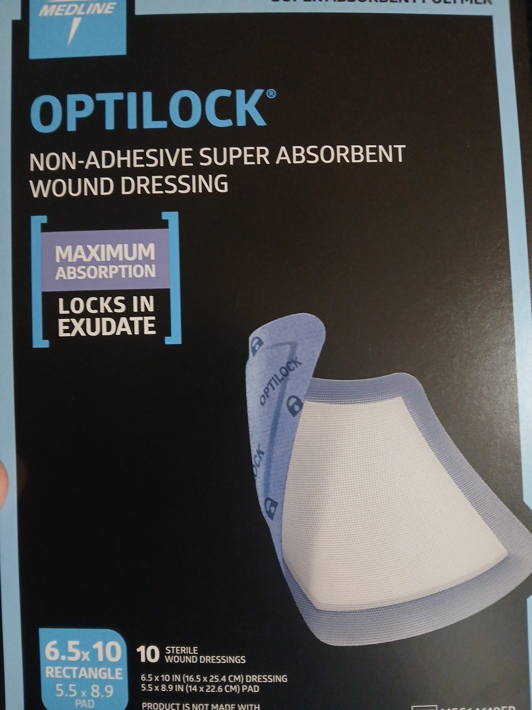 Medline Optilock Nonadhesive Wound Dressings, Super-Qty 10 6.5x10 And Qty 1 8x12 Medline Optilock Nonadhesive Wound Dressings, Super-Qty 10 6.5x10 And Qty 1 8x12