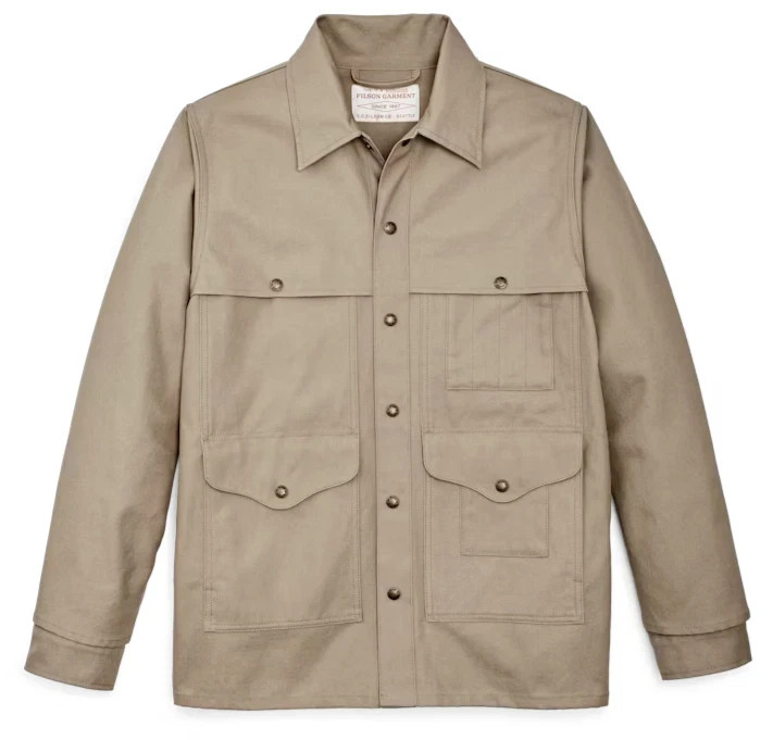 Filson Dry Tin Cruiser Jacket Gray Khaki Light Tan Tough Cloth Beige Mens XL New
