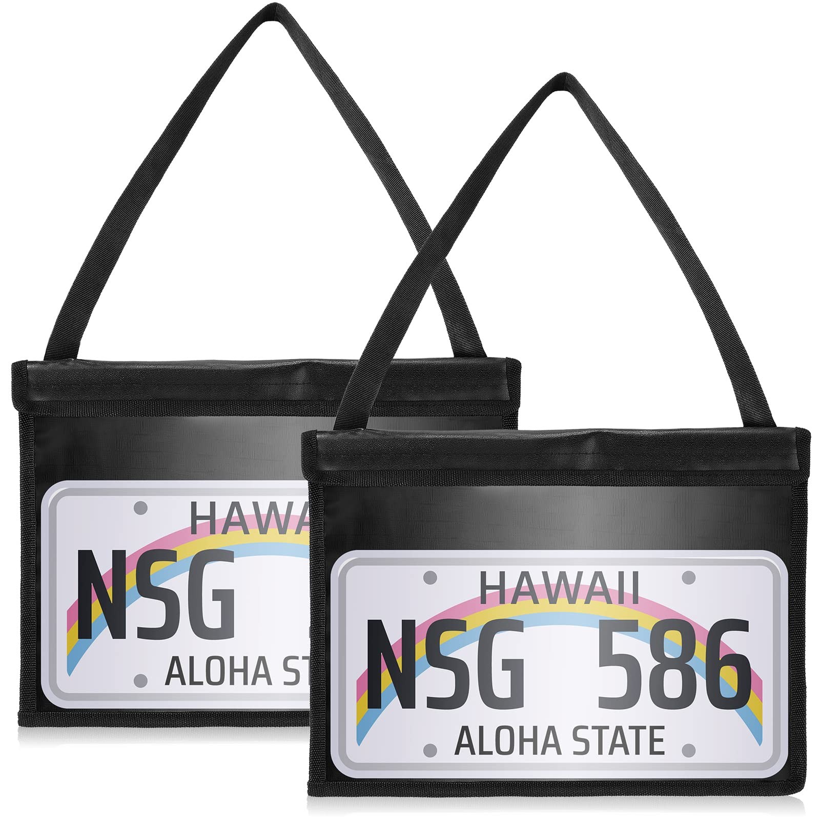 Frienda 2 Pcs Dealer License Plate Holder with Strap Tag Bag for Car black Frienda 2 Pcs Dealer License Plate Holder with Strap Tag Bag for Car black