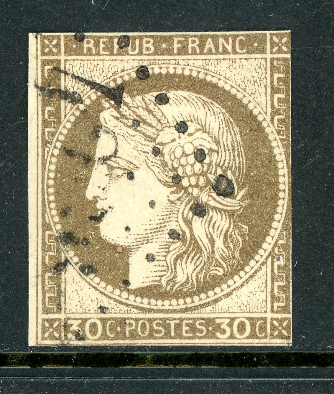 France 1870 Bordeaux  30¢ Brown Scott #46 VFU D604