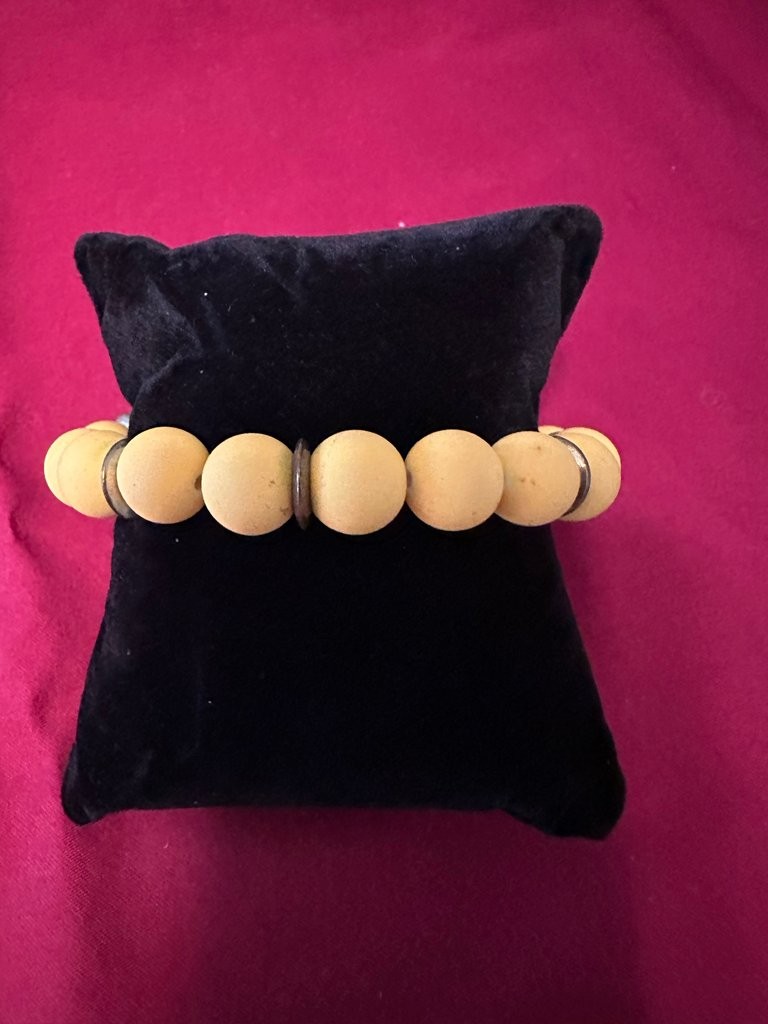 Vintage Yellow Bead Bracelet
