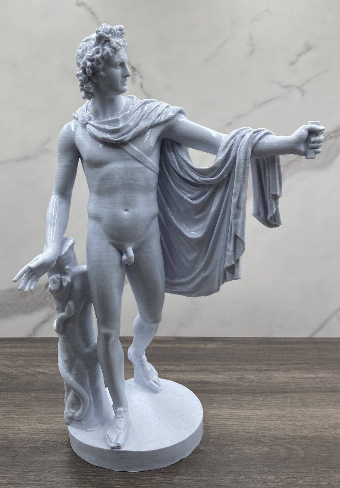 GREEK SCULPTURE APOLLO BELVEDERE 14.4 INCH/365 MM, MUSEUM REPRODUCTION