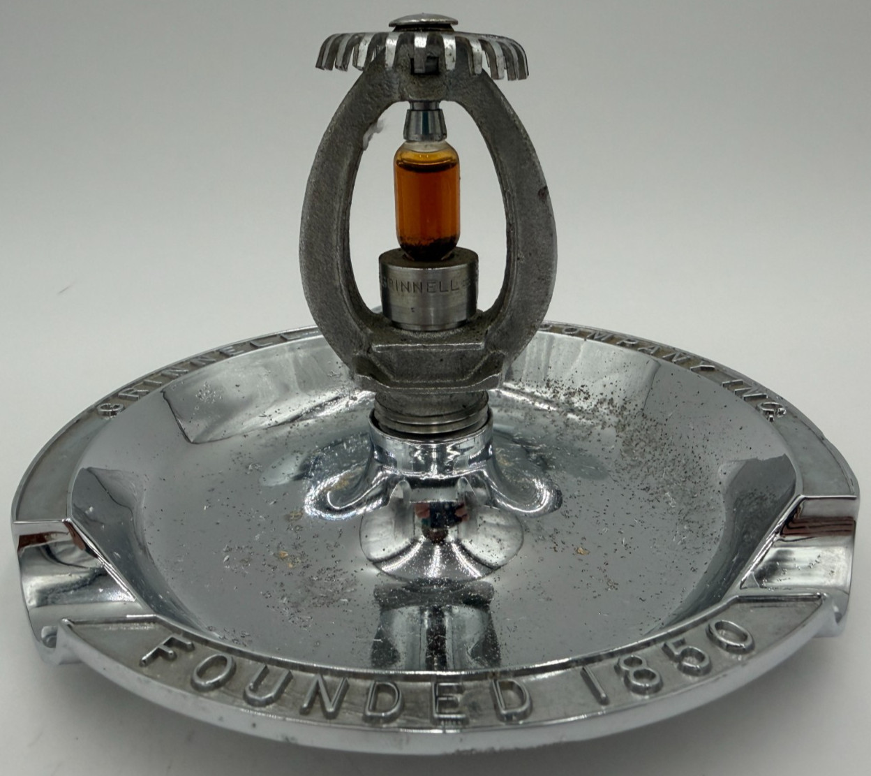 Vintage Grinnell Fire Company Extinguisher Sprinkler Head Ashtray Quartzoid