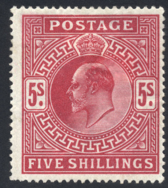 GB 1902 5/- bright carmine DLR M51(1) Mint Cat £450