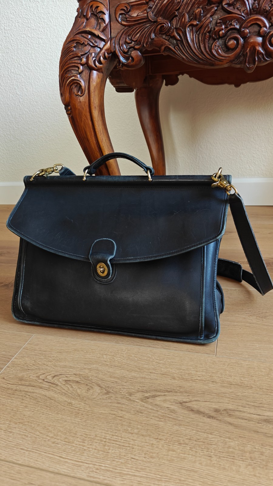 Coach Vintage Metropolitan Briefcase Bag Black Leather