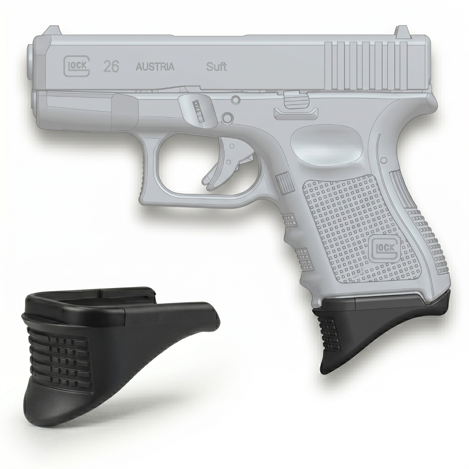 AmeriGun Club Grip Extension Fits GLOCK model 26/27/33/39 (Pack of 2 /GLOCK) AmeriGun Club Grip Extension Fits GLOCK model 26/27/33/39 (Pack of 2 /GLOCK)
