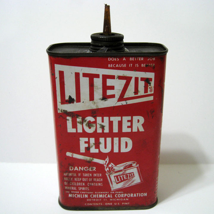 LITEZIT ® Lighter Fluid - One Pint Can - More Than Half Full - Exceptionaly Rare LITEZIT ® Lighter Fluid - One Pint Can - More Than Half Full - Exceptionaly Rare