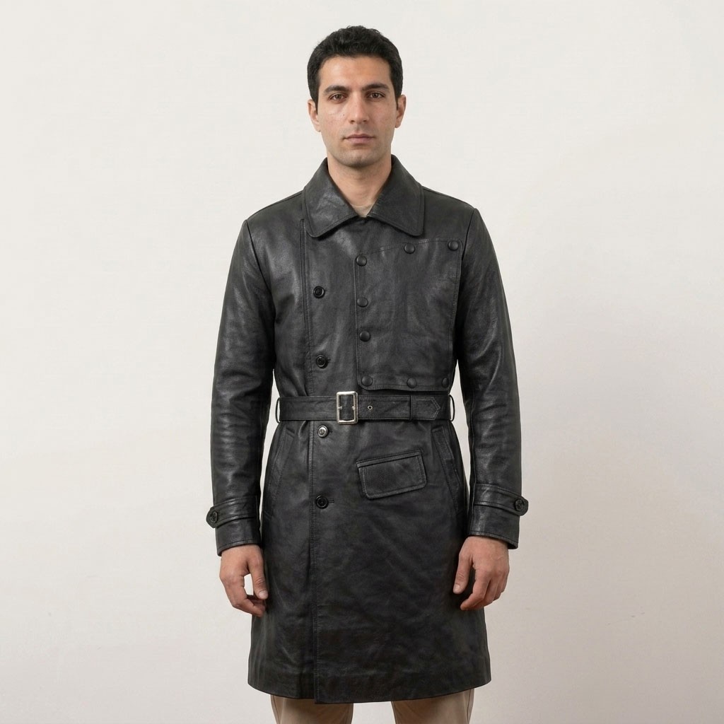 Handmade The Grand Budapest Hotel Hitman J.G. Jopling Black Leather Coat