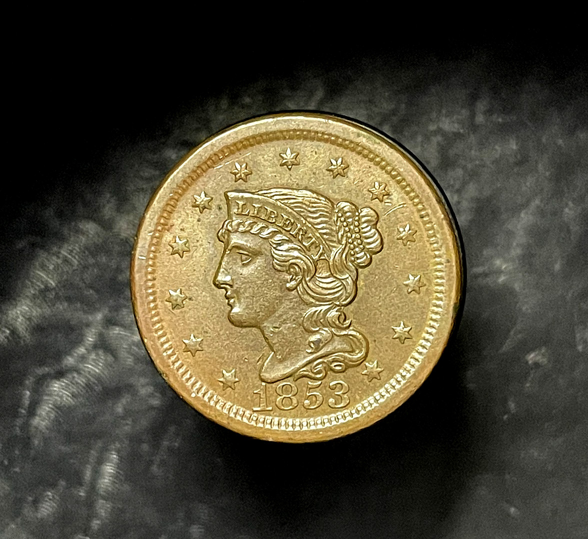 1853 Braided Hair Large Cent UNCIRCULATED Details