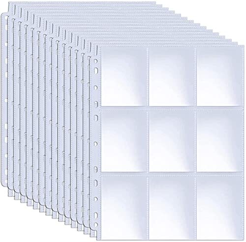 900 Baseball Card Sleeves Trading Photocard Binder Protectors 9 Pocket 50 Sheets