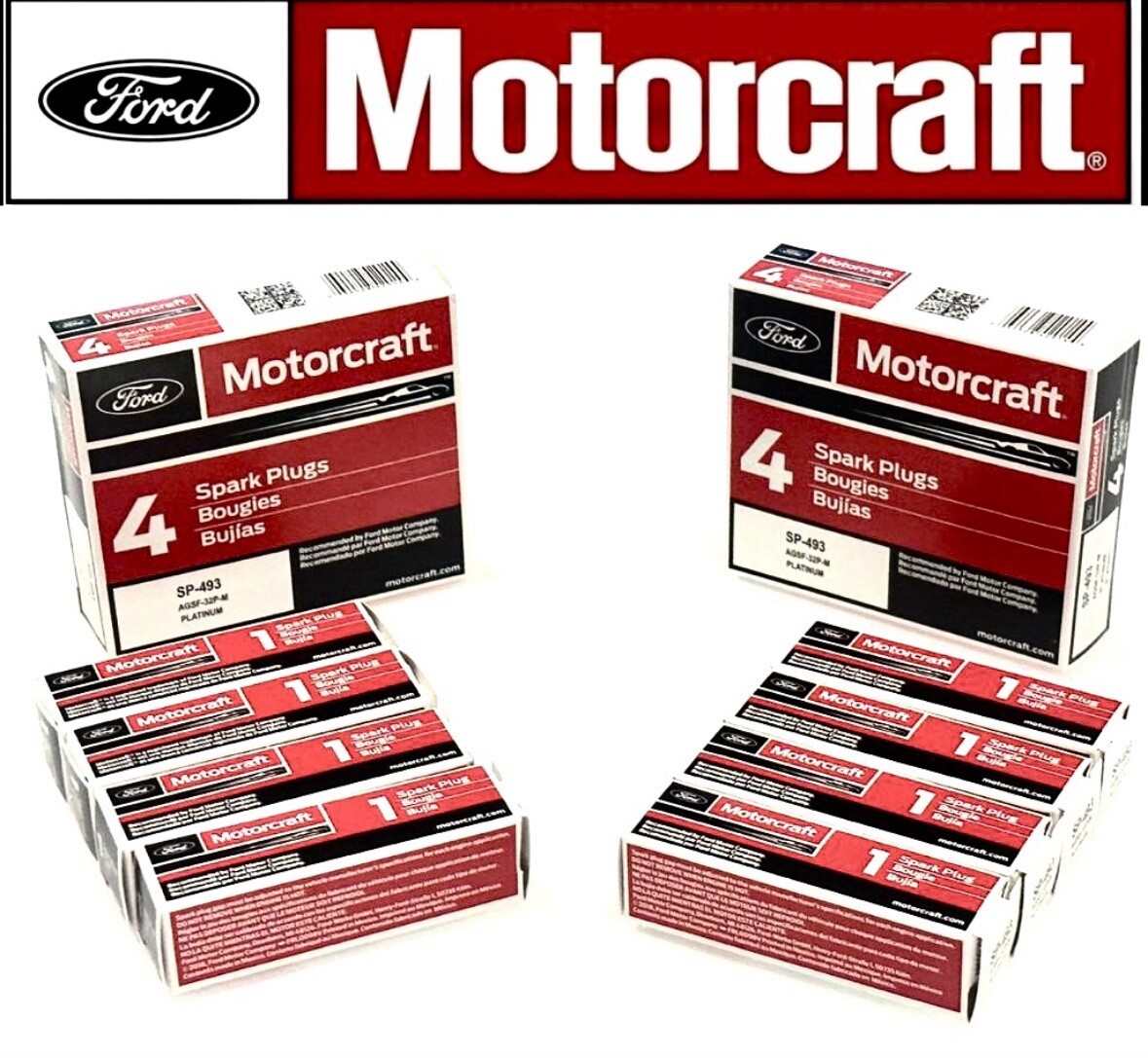 8Pcs Genuine OEM SP-493 Platinum SPARK PLUGS AGSF32PM Ford 4.6L 5.4L V8 SP479