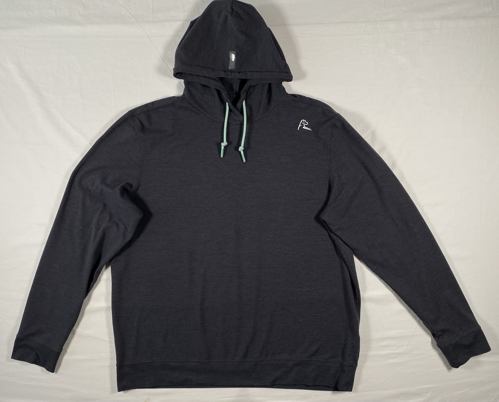 Rhoback Mens Pullover Hesi Performance Hoodie Size Large Heathered Navy Blue Rhoback Mens Pullover Hesi Performance Hoodie Size Large Heathered Navy Blue