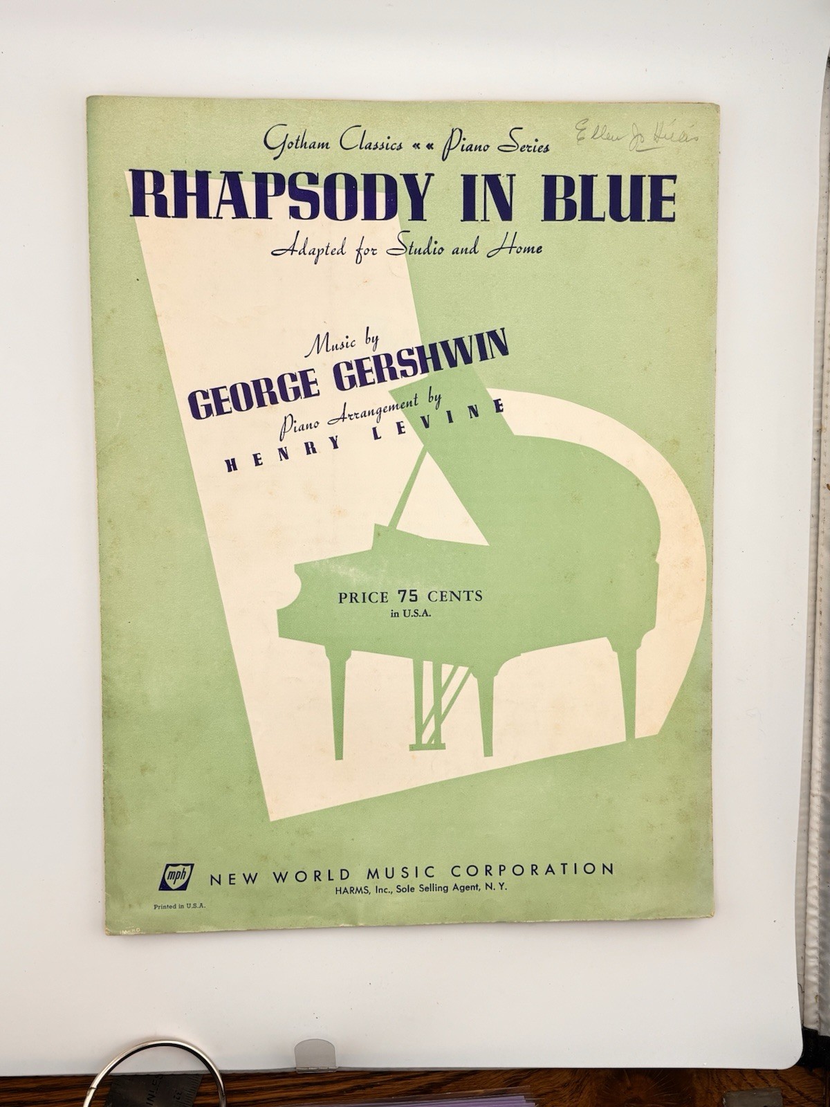 Gershwin Rhapsody In Blue Sheet Music 1939 Piano Harms Inc Arr Henry Levine