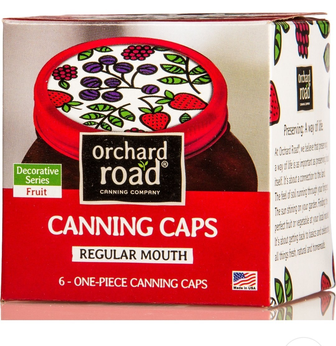 Vintage Orchard Road Regular Mouth Canning Lids Fruit Case 8/6 = 48 Lids
