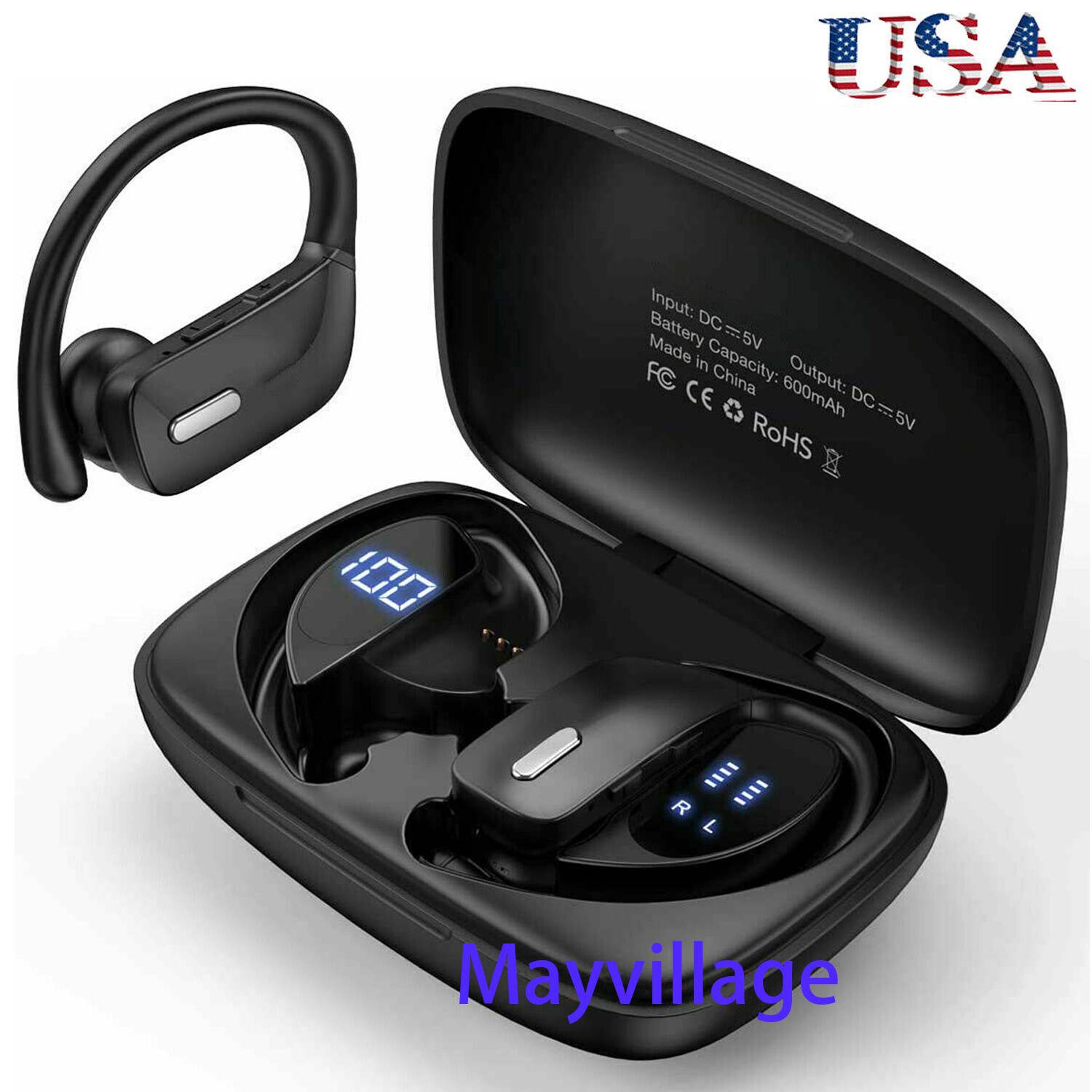 Tws Wireless Earbuds Bluetooth 5.0 Waterproof Noise Cancelling In-Ear Earphones
