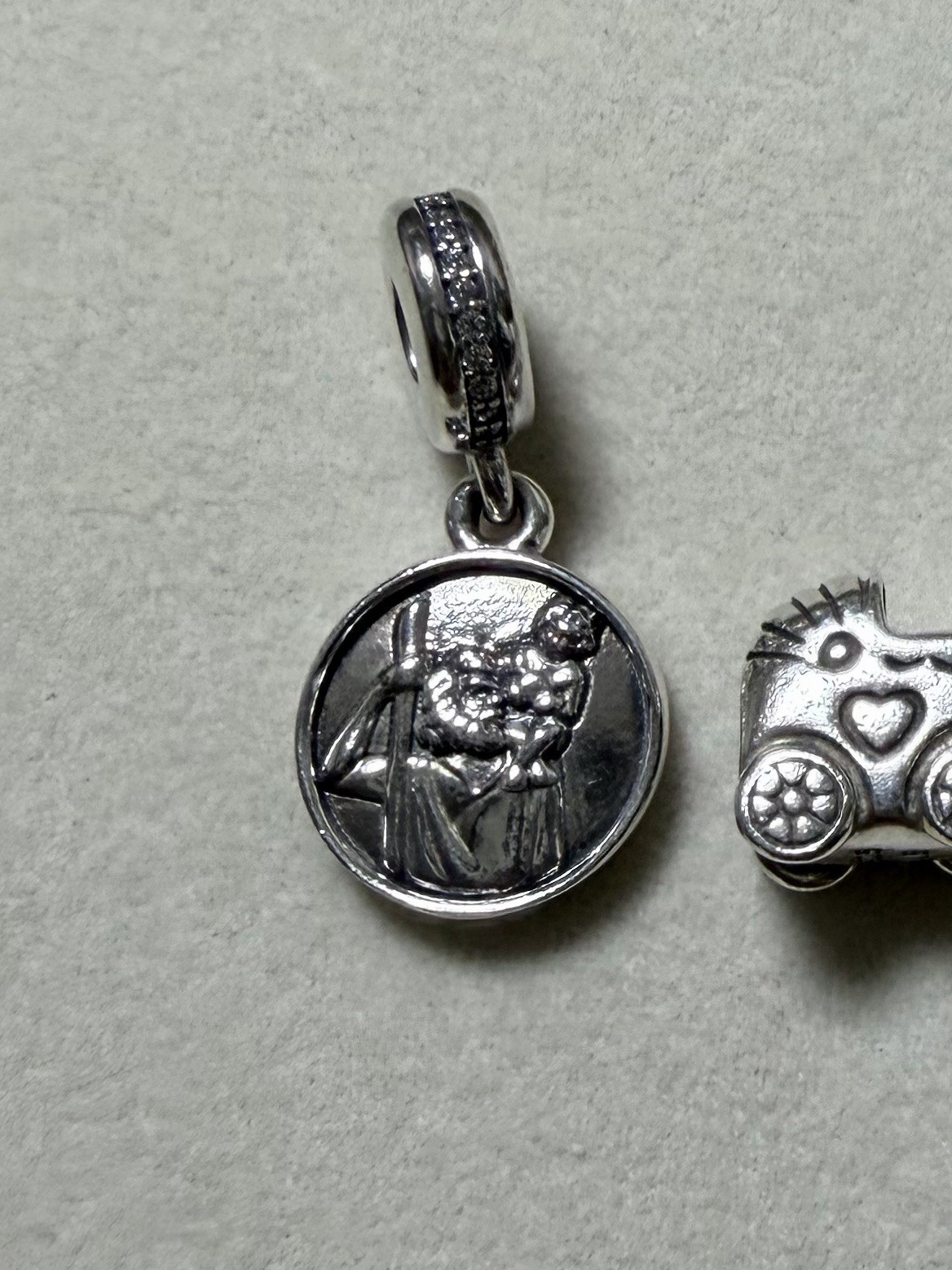 Authentic Pandora Saint Christopher silver dangle with cubic zirconia #791715CZ Authentic Pandora Saint Christopher silver dangle with cubic zirconia #791715CZ