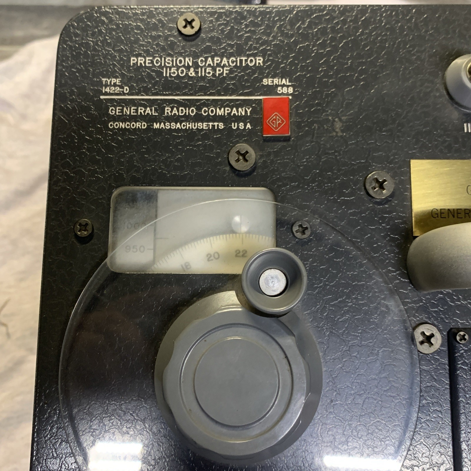 General Radio Company GenRad Type: 1422-D  Precision Capacitor 1150 & 115 Pf